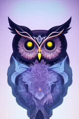 poster vivid colors divine proportion owl