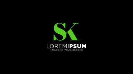 Abstract letter SK logo. This logo icon incorporate with abstract shape in the creative way