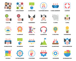 Business  Icons Vector Illustration, Solution, meet, team ,group
