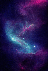 Fototapeta na wymiar Cosmic Starry Deep Space, Colorful Nebula, Universe Background Noise Radiation. Beautiful science fiction Landscape.