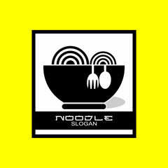 restaurant logo, with noodle bowl concept