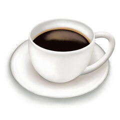 Watercolor Cup of morning coffee. Hand drawn watercolor illustration.