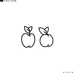 Peach and apple outline style