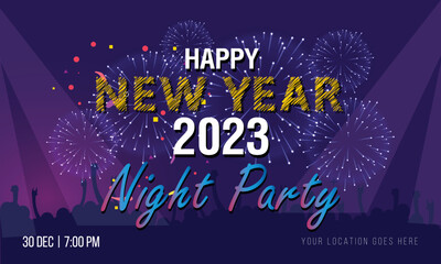 2023 New Year Party Banners.. Night Party social banner template 2023