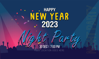 2023 New Year Party Banners.. Night Party social banner template 2023