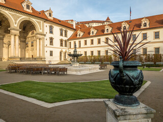 Valdstejnska Garden and Prague Castle in Prague, Czech Republic