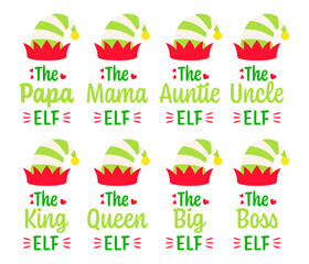 Set of Christmas Elf Family