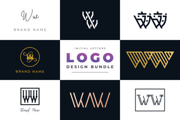 Initial letters WW Logo Design Bundle