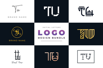 Initial letters TU Logo Design Bundle
