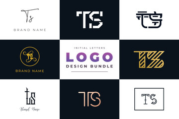 Initial letters TS Logo Design Bundle