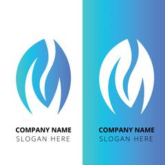 Obraz premium M letter nature logo design templates