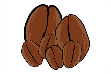 coffee bean background vector design with a unique brown color and on a white background