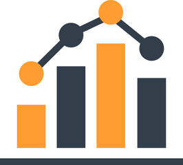 Graph chart icon, Business element graphic design.