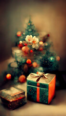 christmas tree with gifts