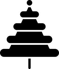 Black glyph pine tree or Christmas tree icon.