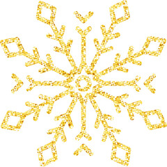 Gold glitter texture snowflake.