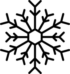 Black abstract snowflake shape.