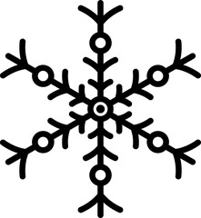 Black abstract snowflake shape.