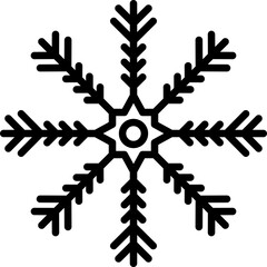 Black abstract snowflake shape.