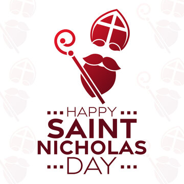 Happy Saint Nicholas Day. Vector illustration. Holiday poster.