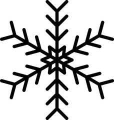 Black abstract snowflake shape.