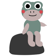 Frog Hand Drawn Childish illustration