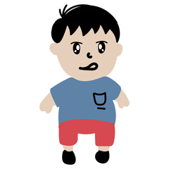 Boy Kids Hand Drawn Vector Illustration