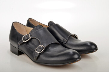 black leather shoes
