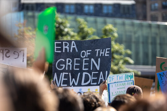 Boston, MA, USA - September 24 2019: Climate Strike For The Green New Deal