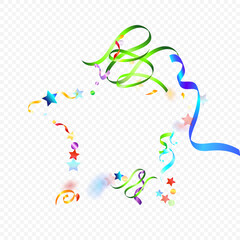 ribbon spiral confetti carnival color shine gift