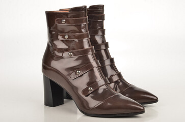 brown footwear boots .