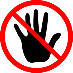 No hand icon with flat style.
