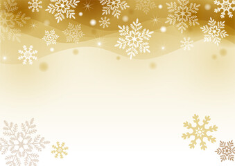  雪、snow、雪の結晶、クリスマス、冬、氷、ゴールド、金、キラキラ、クリスタル、景色、壁紙