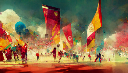 Abstract soccer world cup in qatar 2022 