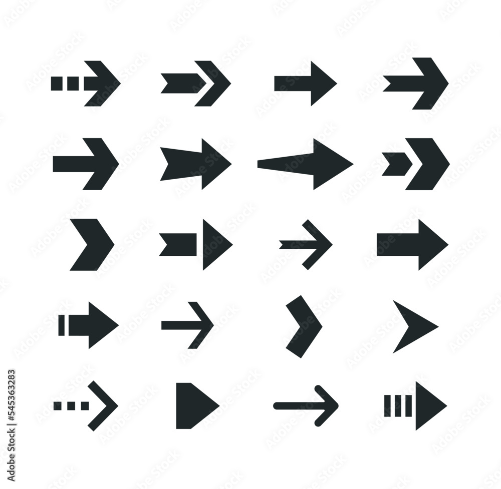 Poster arrow icons isolated. set different arrows or web designs. vector illustration