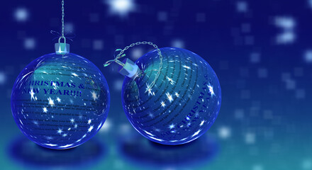 Fototapeta na wymiar xmas christmas balls with wishes text on it - 3d rendering