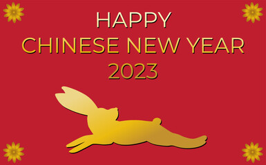 Happy chinese new year banner with rabbit illustration