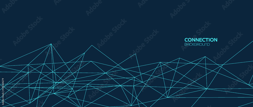 Poster Connection background. Network concept with dots and lines. Vector illustration