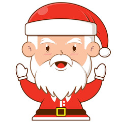 santa claus happy face cartoon cute