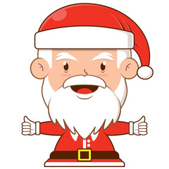 santa claus happy face cartoon cute