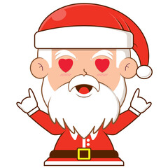 santa claus in love face cartoon cute