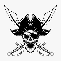 pirate skull vector illustration