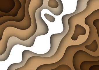 Multi layers texture 3D papercut layers in gradient vector banner. Abstract paper cut art background design for website template. Topography map concept or smooth origami paper cut
