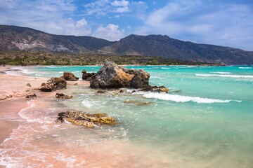 Elafonissi strand met roze zand op Kreta