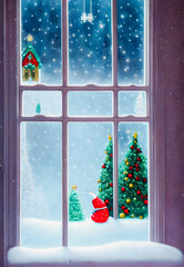 Artistic concept painting of a beautiful christmas tree