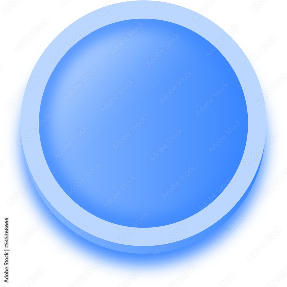 Poster round shape buttons in blue colors. user interface element illustration.