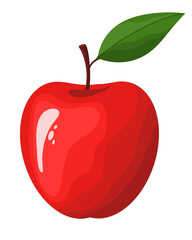 Red apple with leaf