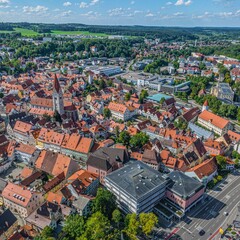 Ausblick auf die Innenstadt von Kaufbeuren im Ostallgäu