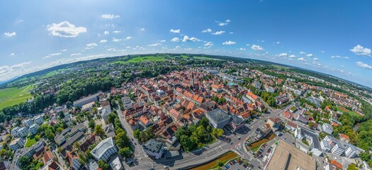 Sphärisches Panorama der Altstadt von Kaufbeuren im Ostallgäu