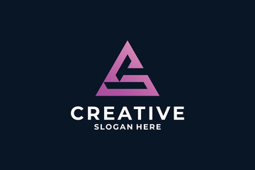 Abstract initial letter A logo design.